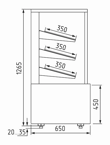 Витрина хлебная CARBOMA KC70 N 0,9-2 9006-9005 (0,9 Cube ТЕХНО)