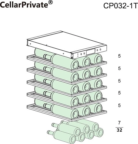 Шкаф винный CELLARPRIVATE CP032-1T