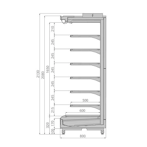 275457c08f9f3c578579276e5dd0a44f.webp Горка холодильная BRANDFORD TESEY Slim торцевая