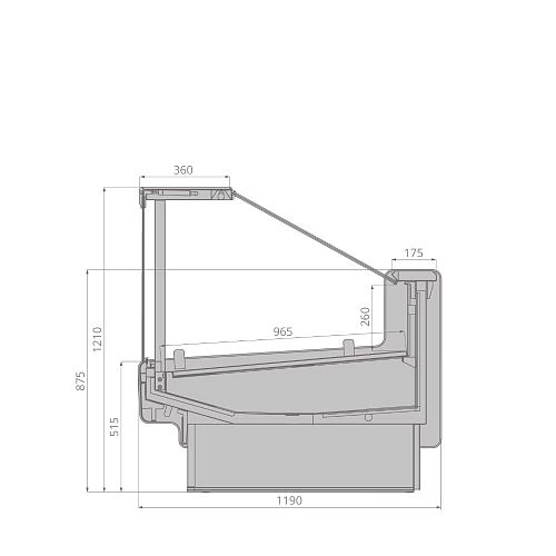 2aa3f08c70794b4bdd7421ac9f2ac132.webp Витрина холодильная BRANDFORD AURORA SQ 250 вентилируемая