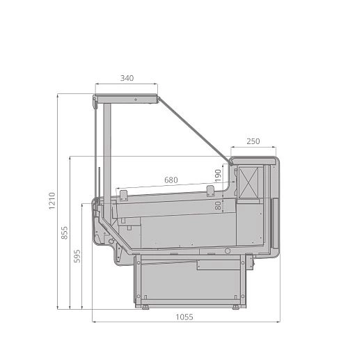 43dd22ad32bca1f92a27136472b1a54a.webp Витрина холодильная BRANDFORD AURORA Slim SQ 375 рыба на льду