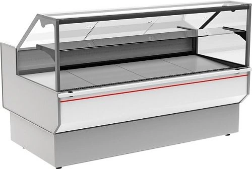 Витрина холодильная CARBOMA GC95 SM 1,5-1 (ВХС-1,5 Carboma GC95) (боковины серые, декор белый)