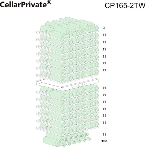 Шкаф винный CELLARPRIVATE CP165-2TW