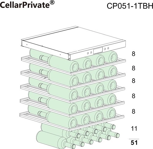 Шкаф винный CELLARPRIVATE CP051-1TBH