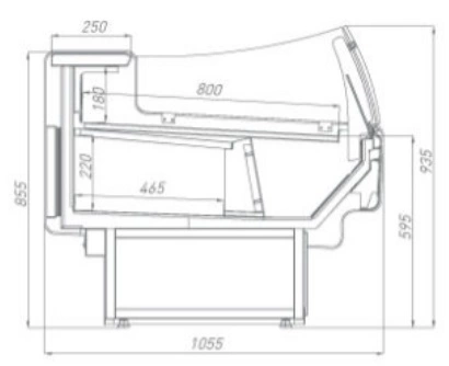 c764bdacd7f11f319d5abeaa33979303.webp Витрина холодильная BRANDFORD AURORA Slim PLUG-IN 250 вентилируемая SELF