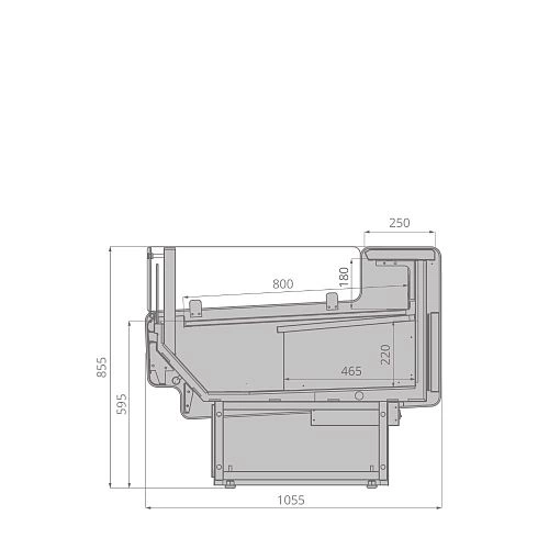 c9aed1931b00d9ab2fe3424616e4658a.webp Витрина холодильная BRANDFORD AURORA Slim SQ PLUG-IN 250 вентилируемая SELF