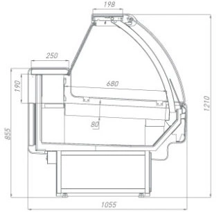 c9e463b996b35a01a415855a7d3fbf1e.webp Витрина холодильная BRANDFORD AURORA Slim 250 рыба на льду