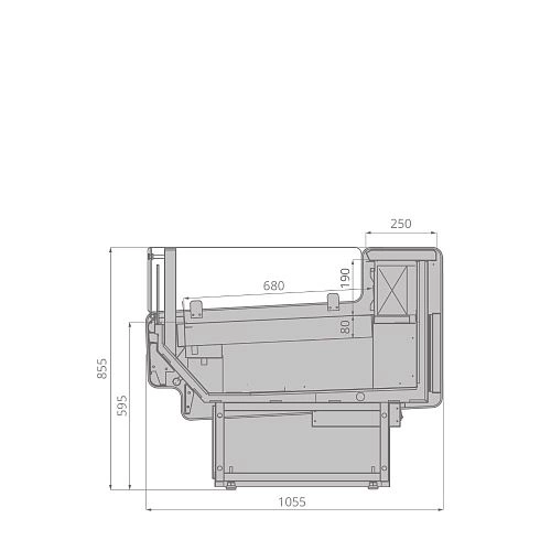 Витрина холодильная BRANDFORD AURORA Slim SQ 250 рыба на льду SELF