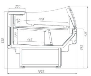 eeb89b927b7bd2dd65feac9d2aa8aae2.webp Витрина холодильная BRANDFORD AURORA Slim 375 рыба на льду SELF
