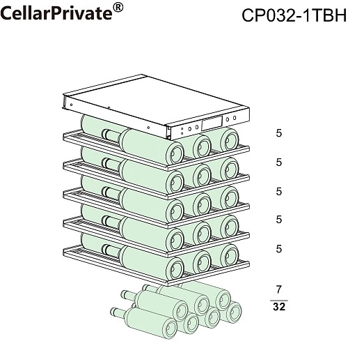 Шкаф винный CELLARPRIVATE CP032-1TBH