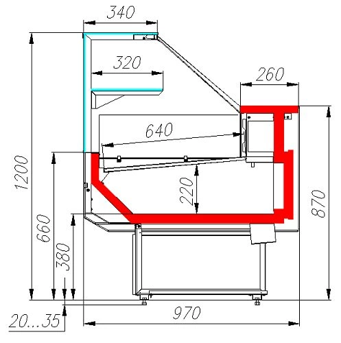 Витрина холодильная CARBOMA Palm 2 GC95 SM 1,8-1 RAL0011-9003