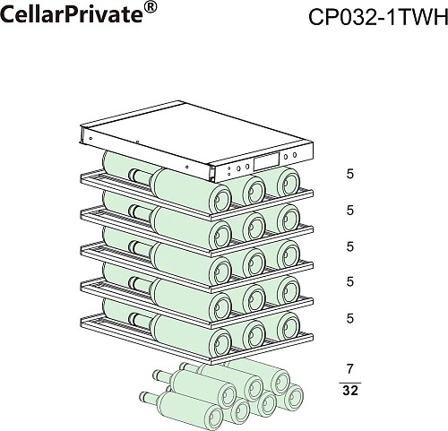 Шкаф винный CELLARPRIVATE CP032-1TWH