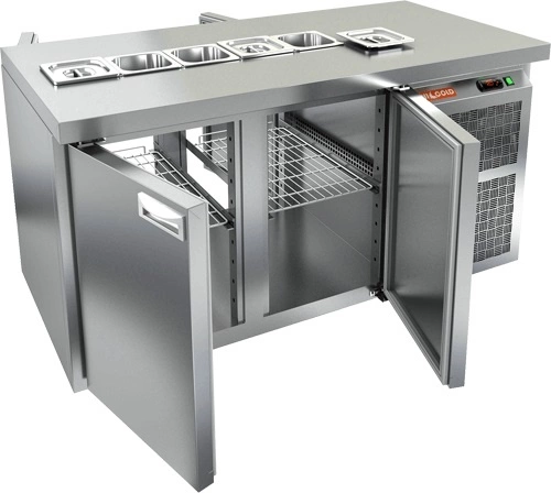 Стол холодильный для салатов HICOLD SL2T-11/SN (1/6) без крышки