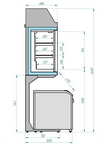 Шкаф морозильный CRYSPI ШН 0,73-2,8 Corsa LT 2500