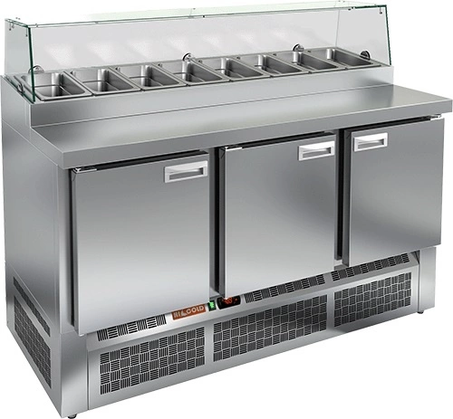 Стол для пиццы HICOLD PZE1-111/GN (1/3H) M со стеклом
