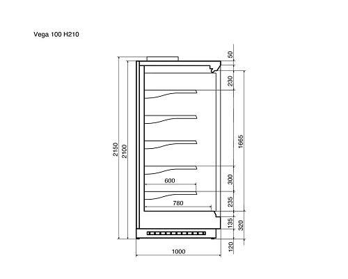Горка холодильная DAZZL Vega 100 H210 190