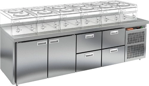 Стол холодильный HICOLD SN 1122 BR2 BT LT под тепловое оборудование