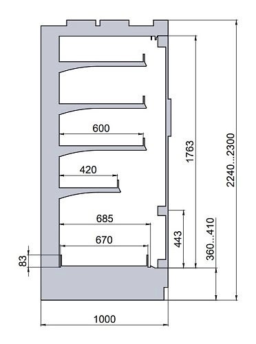 Витрина морозильная POLAIR GELO SB 3750 - 6 кл