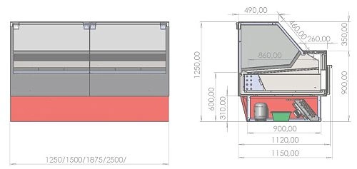 lbdp30tyi5ivgscflvt2zirl4pp0rvju.webp Витрина холодильная кубическая KIFATO Атланта 1500 СТ вентилируемая вынос