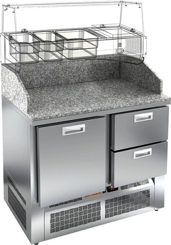 Стол для пиццы HICOLD PZE3-B2/GN камень