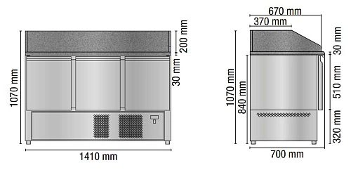 Стол для пиццы TECNODOM SLV03PZ