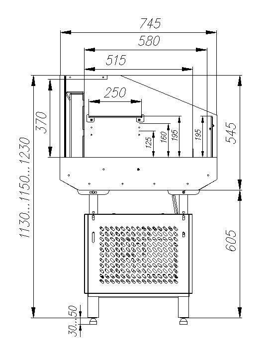 Холодильная витрина Carboma PF07-12 VM 0,7-2 (9006)
