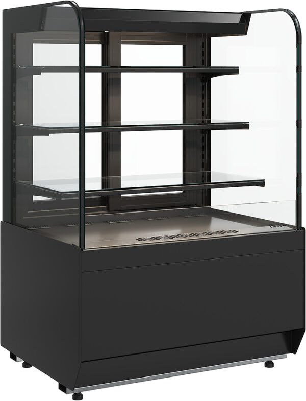 Витрина кондитерская Carboma Radius KR70 VM 1,3-2 Standard открытая (Techno 9005)